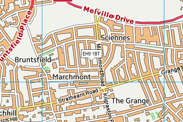 EH9 1BT map - OS VectorMap District (Ordnance Survey)