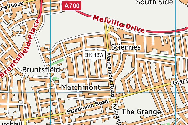 EH9 1BW map - OS VectorMap District (Ordnance Survey)