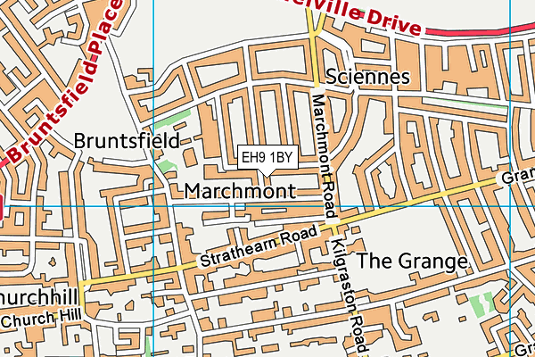 EH9 1BY map - OS VectorMap District (Ordnance Survey)