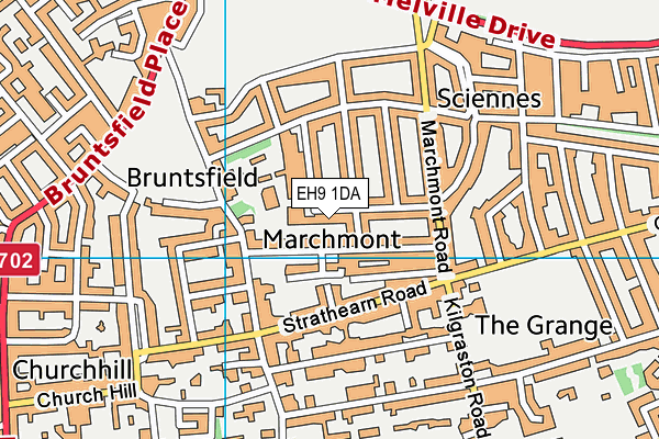 EH9 1DA map - OS VectorMap District (Ordnance Survey)