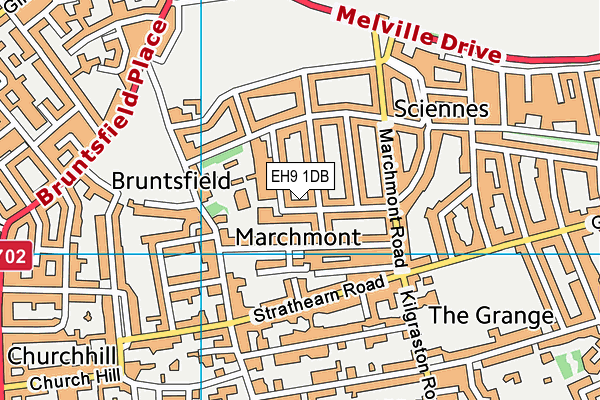 EH9 1DB map - OS VectorMap District (Ordnance Survey)