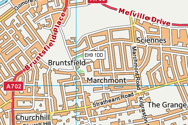 EH9 1DD map - OS VectorMap District (Ordnance Survey)