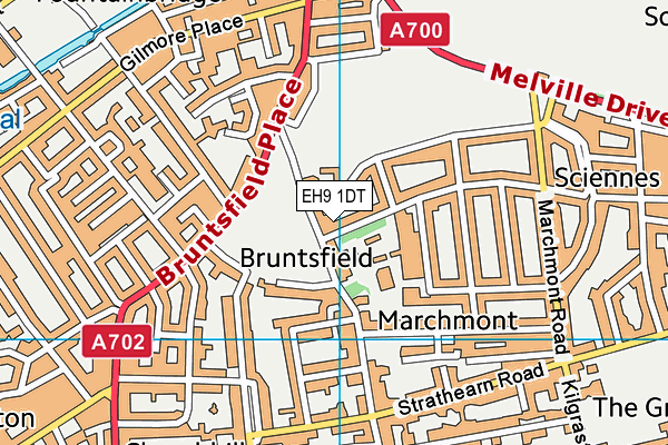 EH9 1DT map - OS VectorMap District (Ordnance Survey)