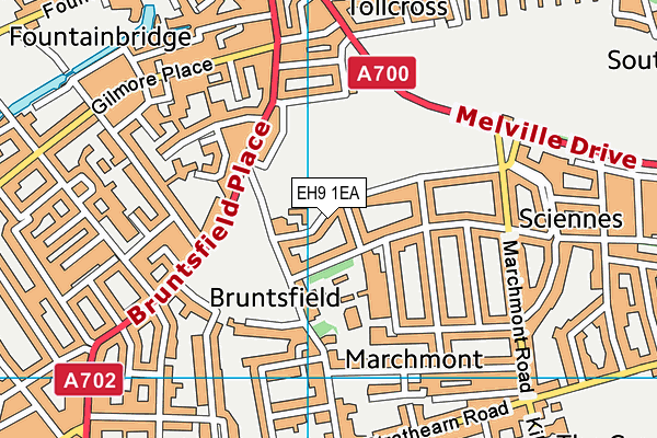 EH9 1EA map - OS VectorMap District (Ordnance Survey)