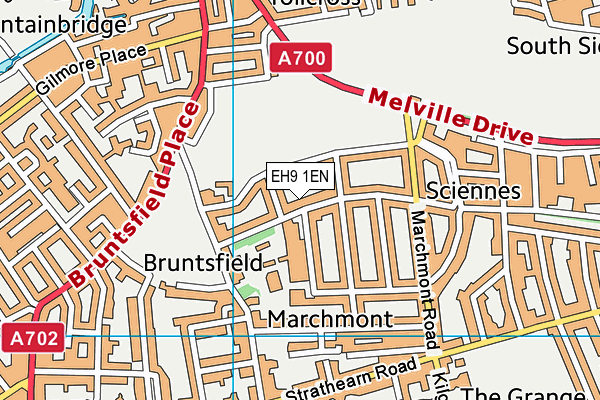 EH9 1EN map - OS VectorMap District (Ordnance Survey)