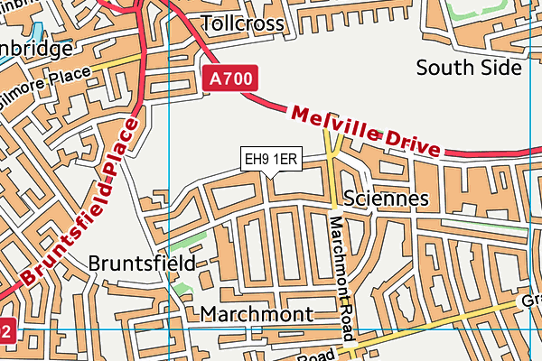 EH9 1ER map - OS VectorMap District (Ordnance Survey)