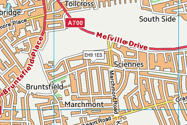 EH9 1ES map - OS VectorMap District (Ordnance Survey)