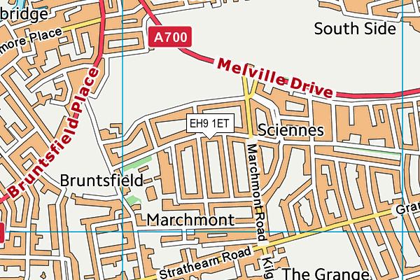 EH9 1ET map - OS VectorMap District (Ordnance Survey)