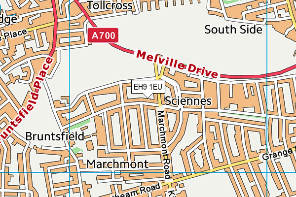 EH9 1EU map - OS VectorMap District (Ordnance Survey)