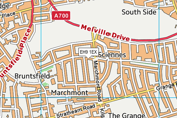 EH9 1EX map - OS VectorMap District (Ordnance Survey)