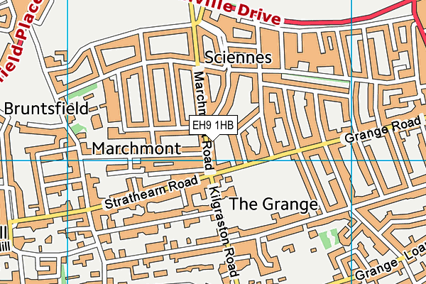 EH9 1HB map - OS VectorMap District (Ordnance Survey)