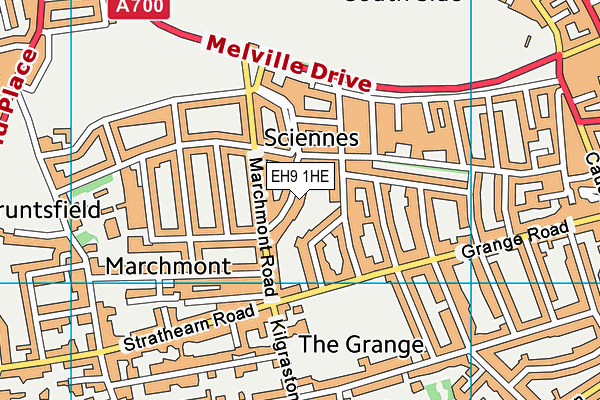 EH9 1HE map - OS VectorMap District (Ordnance Survey)