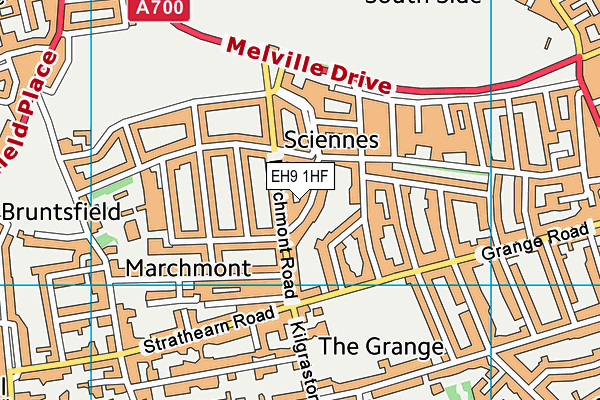 EH9 1HF map - OS VectorMap District (Ordnance Survey)