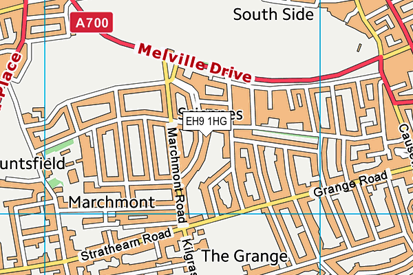 EH9 1HG map - OS VectorMap District (Ordnance Survey)