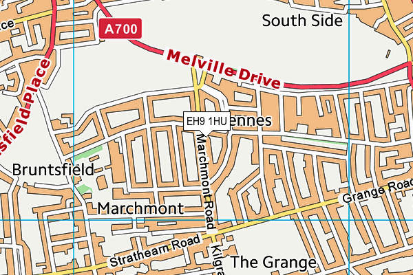 EH9 1HU map - OS VectorMap District (Ordnance Survey)