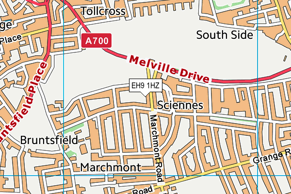 EH9 1HZ map - OS VectorMap District (Ordnance Survey)