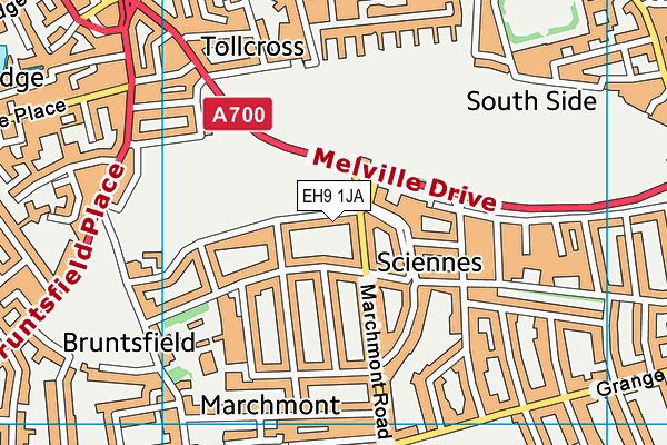 EH9 1JA map - OS VectorMap District (Ordnance Survey)