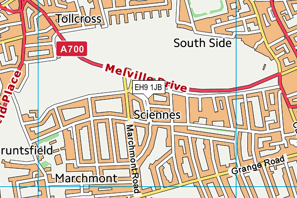 EH9 1JB map - OS VectorMap District (Ordnance Survey)