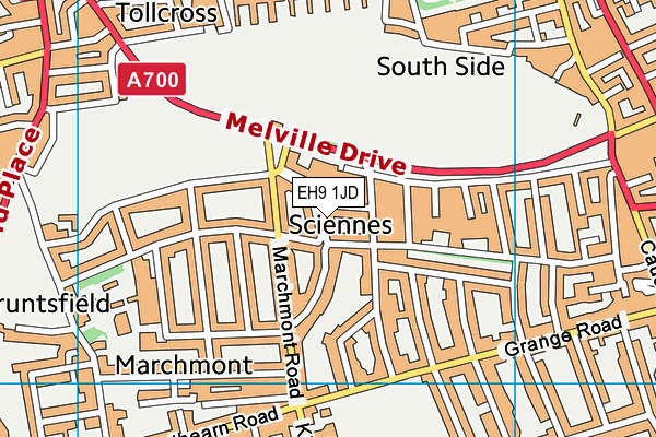 EH9 1JD map - OS VectorMap District (Ordnance Survey)