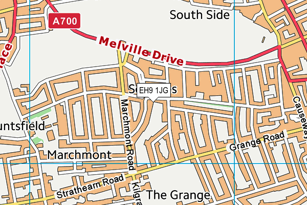 EH9 1JG map - OS VectorMap District (Ordnance Survey)