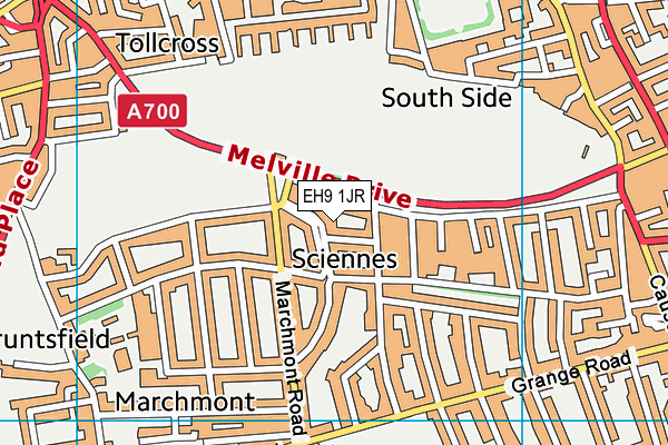 EH9 1JR map - OS VectorMap District (Ordnance Survey)