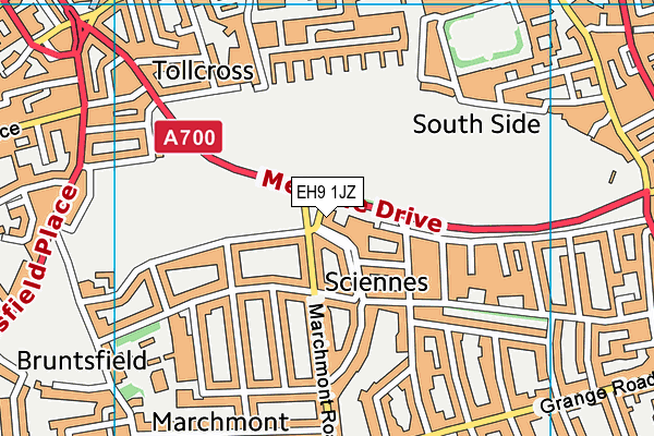 EH9 1JZ map - OS VectorMap District (Ordnance Survey)