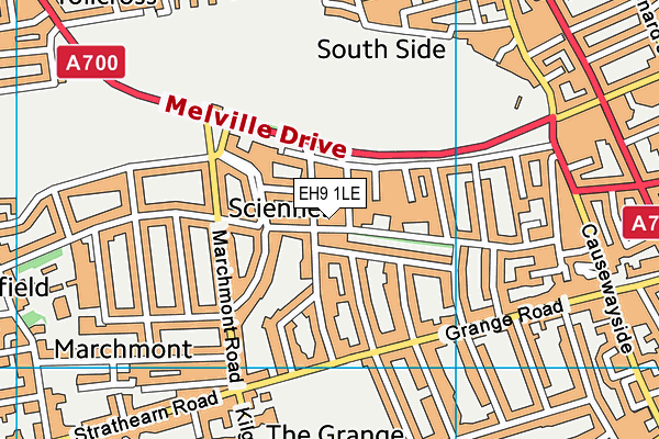 EH9 1LE map - OS VectorMap District (Ordnance Survey)