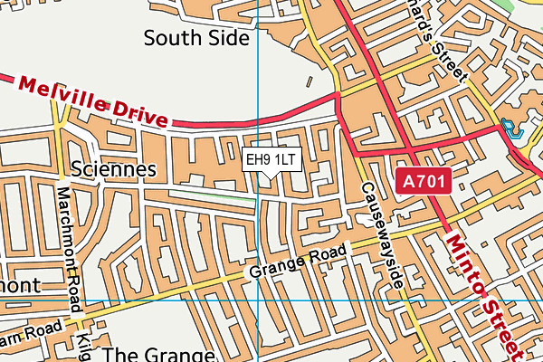 EH9 1LT map - OS VectorMap District (Ordnance Survey)