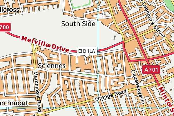 EH9 1LW map - OS VectorMap District (Ordnance Survey)