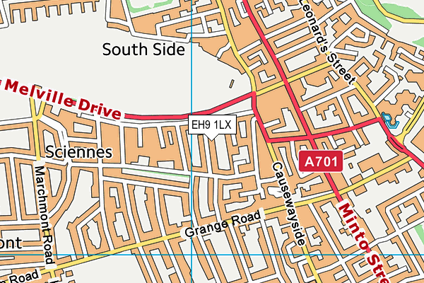 EH9 1LX map - OS VectorMap District (Ordnance Survey)