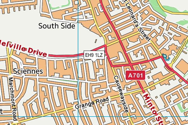 EH9 1LZ map - OS VectorMap District (Ordnance Survey)