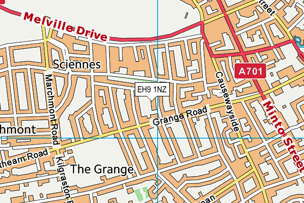 EH9 1NZ map - OS VectorMap District (Ordnance Survey)