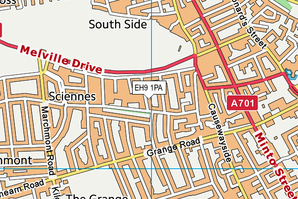 EH9 1PA map - OS VectorMap District (Ordnance Survey)