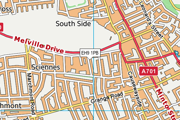 EH9 1PB map - OS VectorMap District (Ordnance Survey)