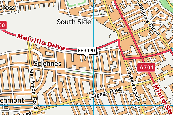 EH9 1PD map - OS VectorMap District (Ordnance Survey)