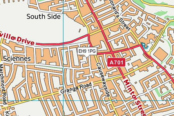 EH9 1PG map - OS VectorMap District (Ordnance Survey)