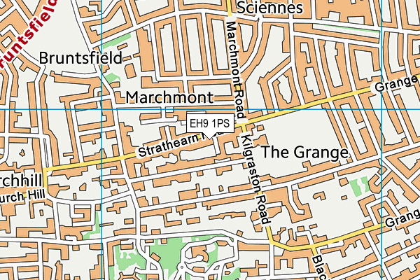 EH9 1PS map - OS VectorMap District (Ordnance Survey)