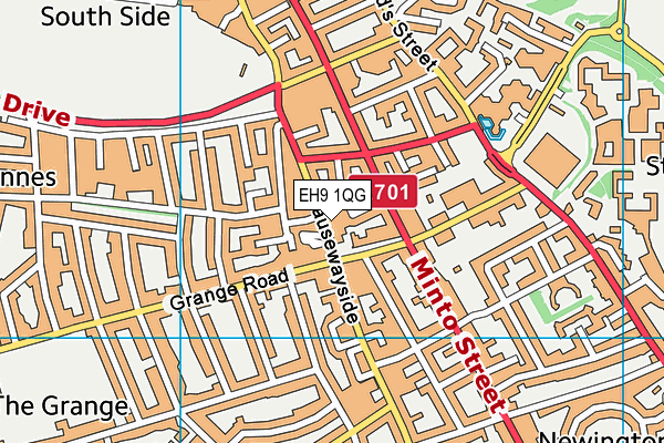 EH9 1QG map - OS VectorMap District (Ordnance Survey)