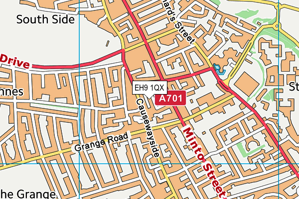 EH9 1QX map - OS VectorMap District (Ordnance Survey)