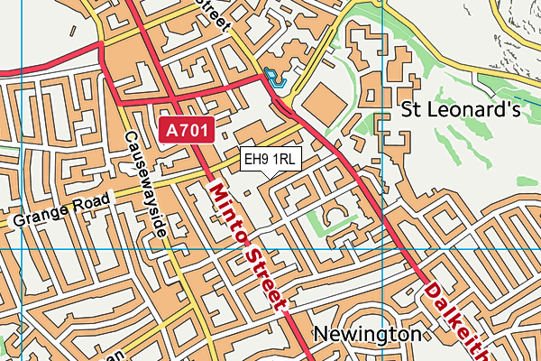 EH9 1RL map - OS VectorMap District (Ordnance Survey)