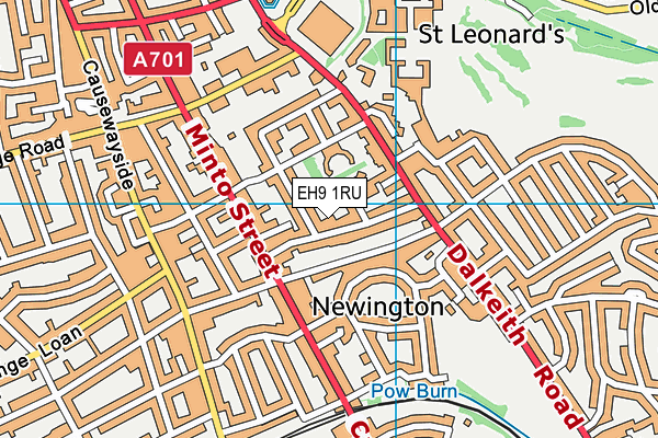 EH9 1RU map - OS VectorMap District (Ordnance Survey)