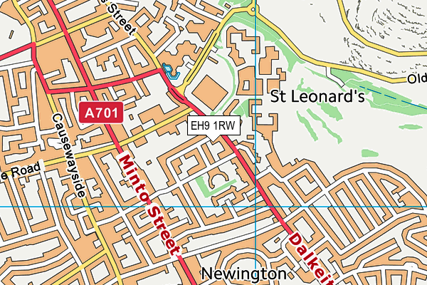 EH9 1RW map - OS VectorMap District (Ordnance Survey)