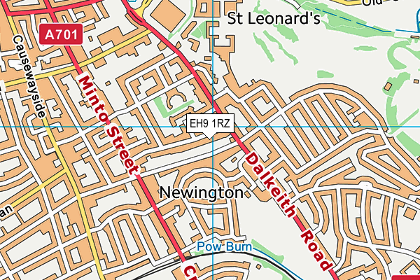 EH9 1RZ map - OS VectorMap District (Ordnance Survey)