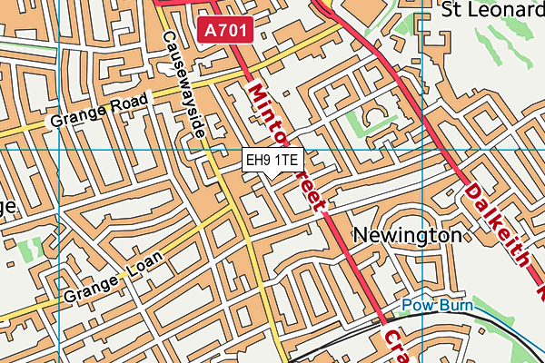 EH9 1TE map - OS VectorMap District (Ordnance Survey)