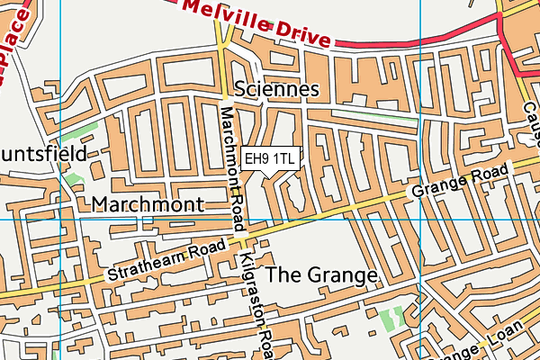 EH9 1TL map - OS VectorMap District (Ordnance Survey)