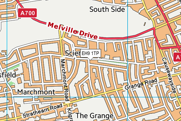 EH9 1TP map - OS VectorMap District (Ordnance Survey)