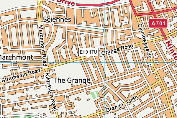 EH9 1TU map - OS VectorMap District (Ordnance Survey)