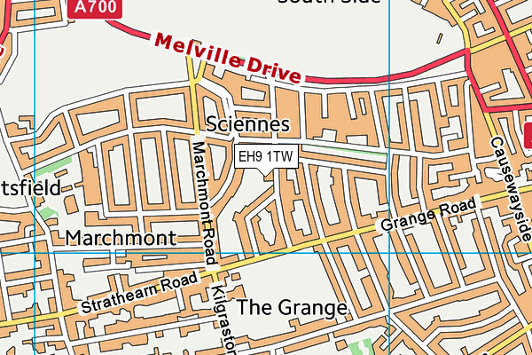 EH9 1TW map - OS VectorMap District (Ordnance Survey)