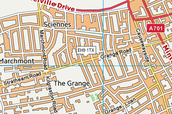 EH9 1TX map - OS VectorMap District (Ordnance Survey)