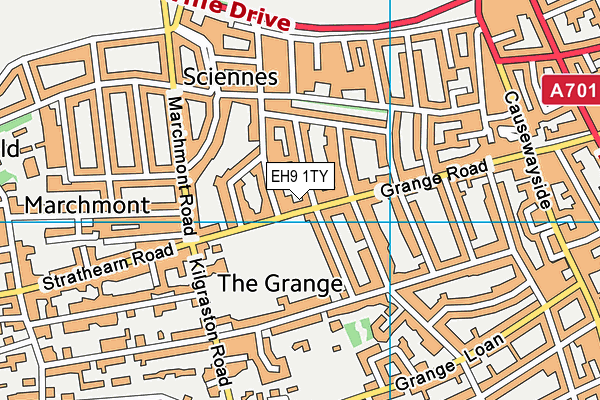 EH9 1TY map - OS VectorMap District (Ordnance Survey)